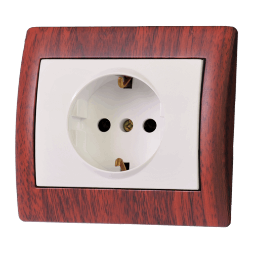 کلید پریز با قاب چوبی