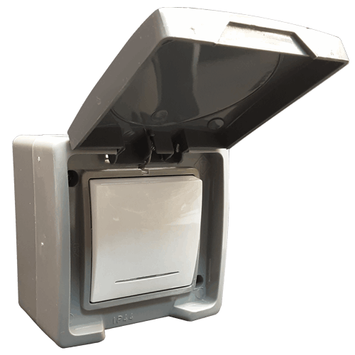 کلید یک پل بارانی روکار IP44 سیلور