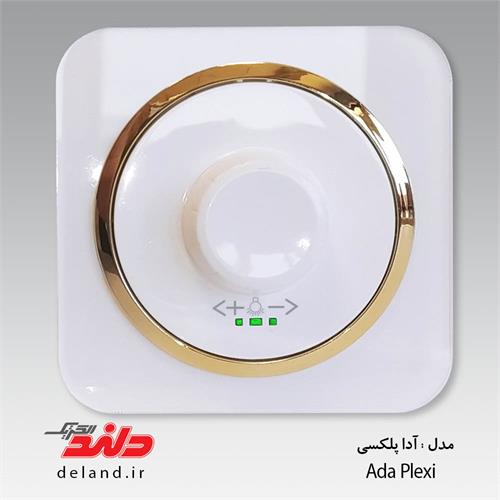 کلید پریز آدا پلکسی سفید زه طلایی