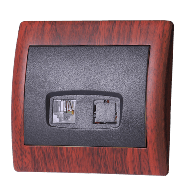 آریا چوب ماهاگونی تک سوکت تلفن (دو خط)