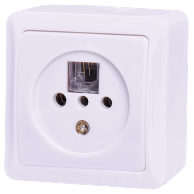 سوکت تلفن دوکاره روکار،نسترن