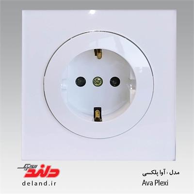 پریز ارت /آوا پلکسی سفید دلند پلاس(مکانیزم+قاب)