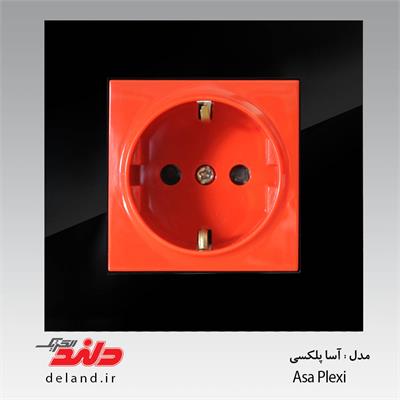 پریز ارت محافظ دار UPS /آسا پلکسی مشکی (مکانیزم +قاب)