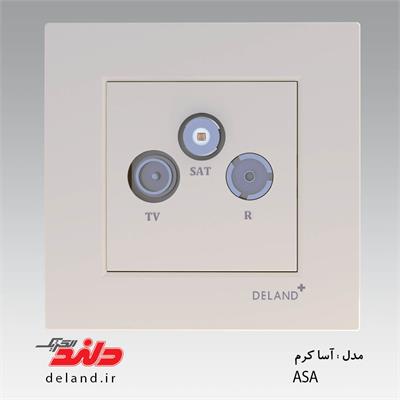 کلید سه پل/آسا پلکسی سفید (مکانیزم +قاب )