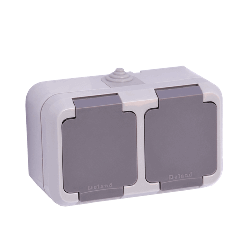 کلید پریز دوقلو بارانی IP44 دلند