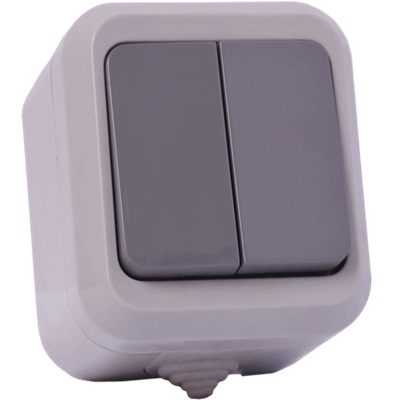 کلید دو پل ip44 /بارانی روکار دلند